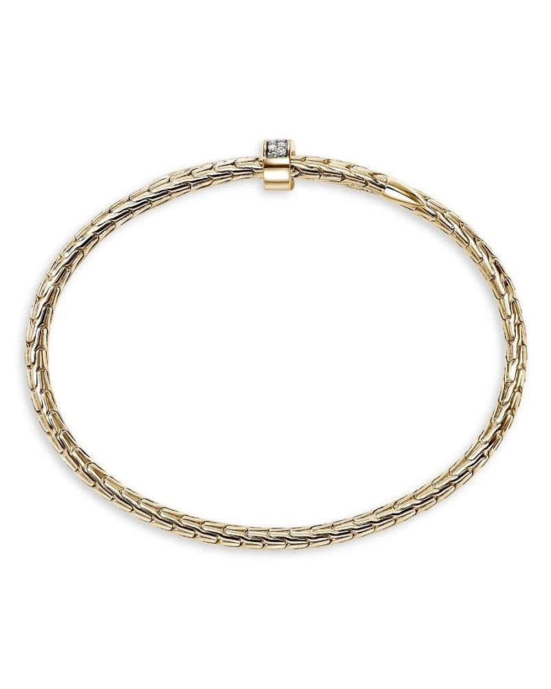 14K Yellow Gold Diamond Spear Flex Cuff Bracelet
