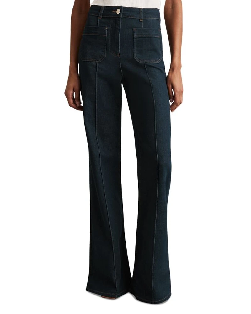 Sakura High Rise Flare Jeans Dark Blue