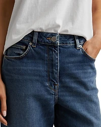 Selin Mid Rise Straight Jeans Blue