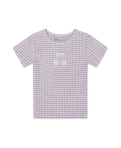 Deux par Girls' Crinkle Top with Applique Checkered - Big Kid