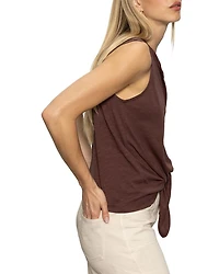 Notched Button Front Tee