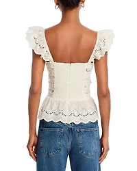 Eyelet Flutter Tank Top - Exclusive