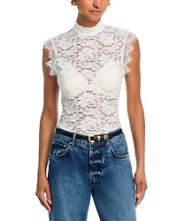 Mock Neck Lace Tank Top