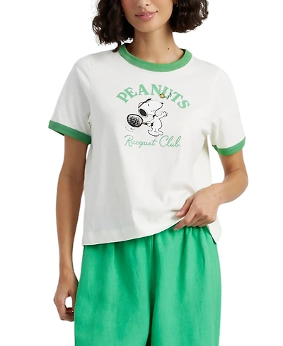 Chinti & Parker Women's Cotton Snoopy Racquet Club T-Shirt