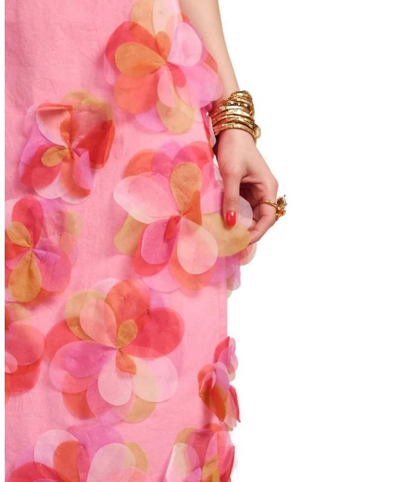 Origami Dress with Organza Flowers