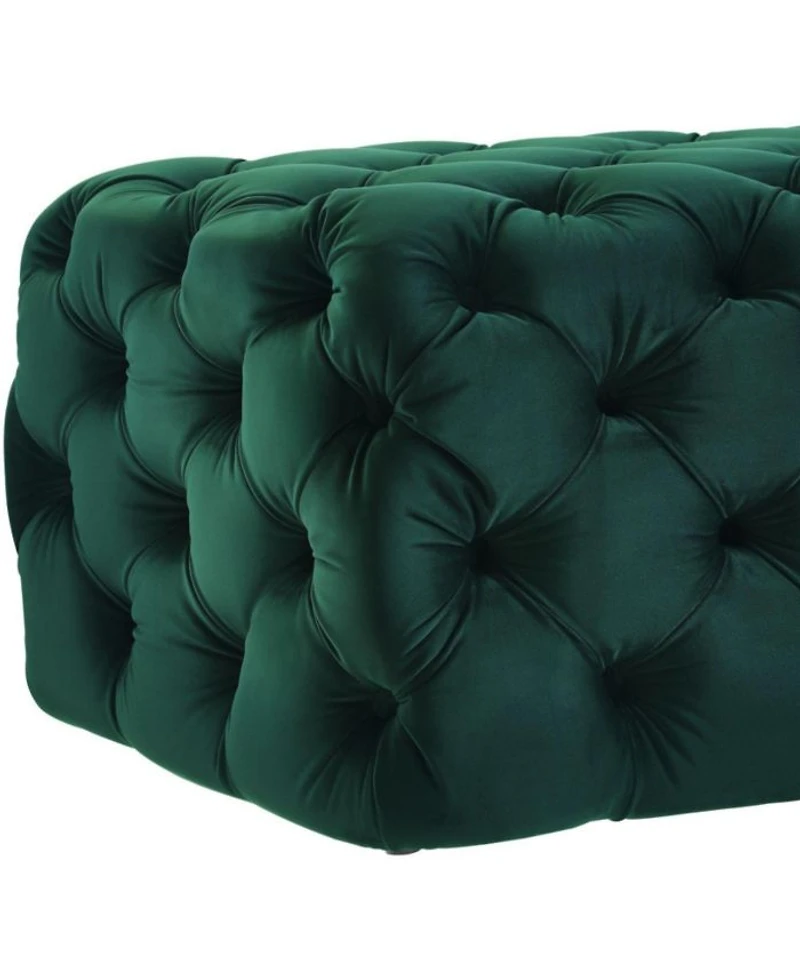 Kaylee Velvet Ottoman in Green