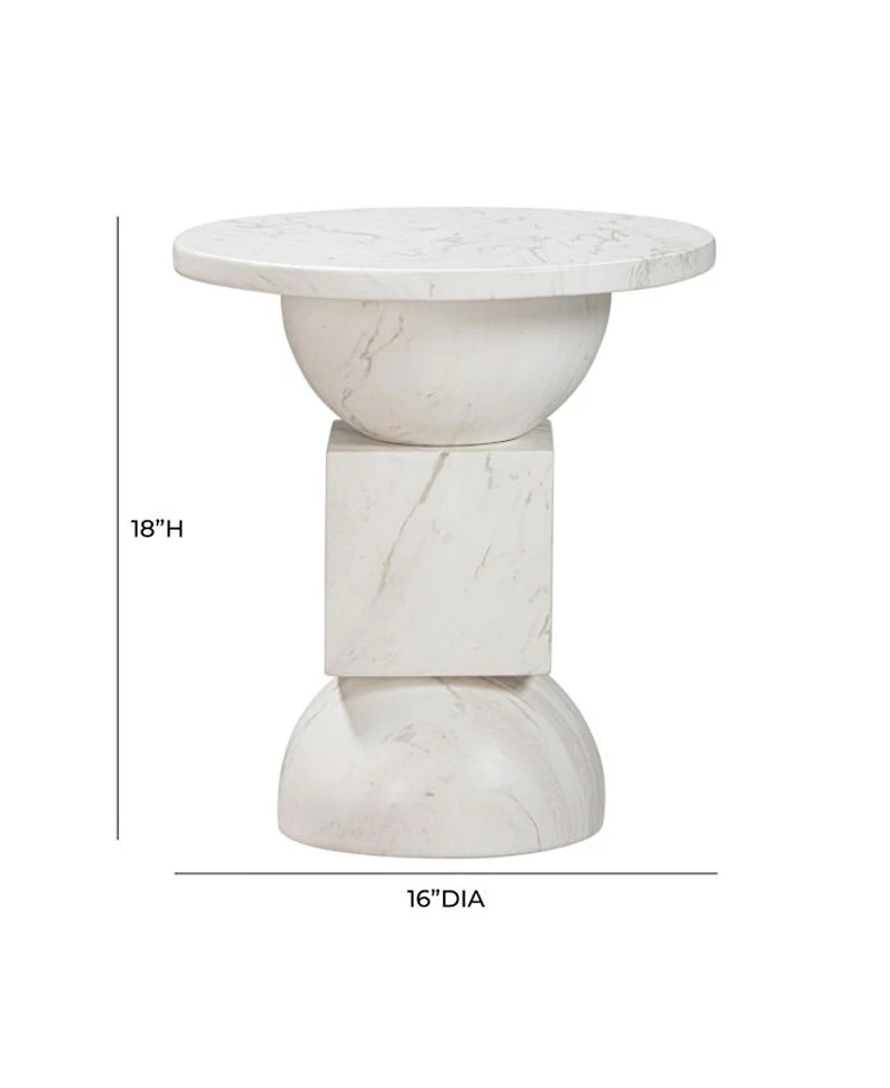 Chip Marble Print Indoor/Outdoor Side Table