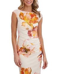 Short Sleeve Mesh Column Dress