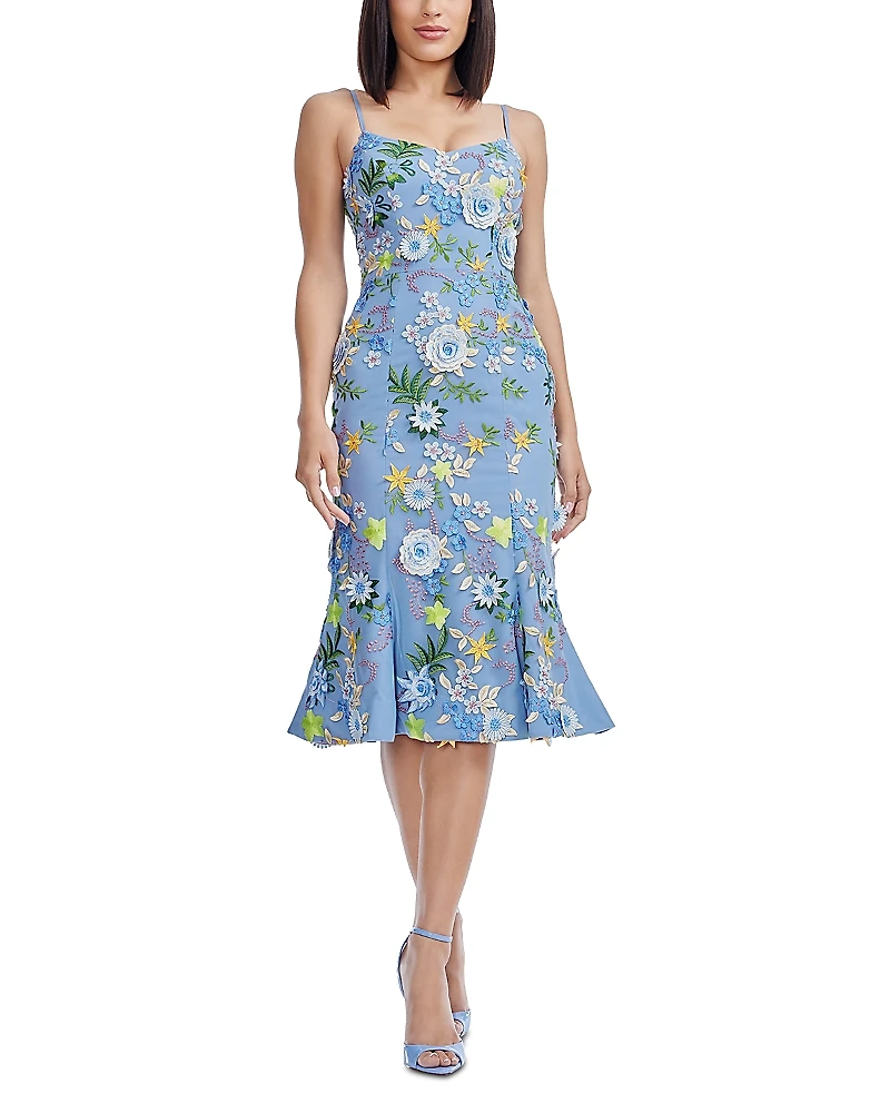Dress the Population Allona Floral Applique