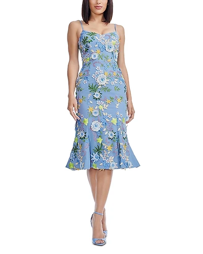 Dress the Population Allona Floral Applique