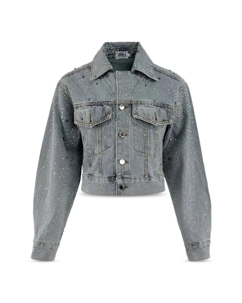 Girls' Crystal Bow Denim Jacket - Little Kid, Big Kid