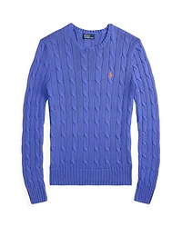 Cable Knit Cotton Crewneck Sweater