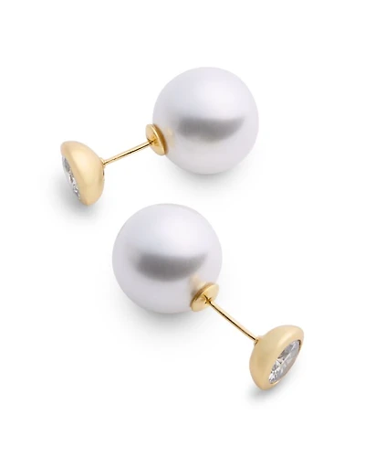 Soli Double Ball Cultured Freshwater Pearl Earrings