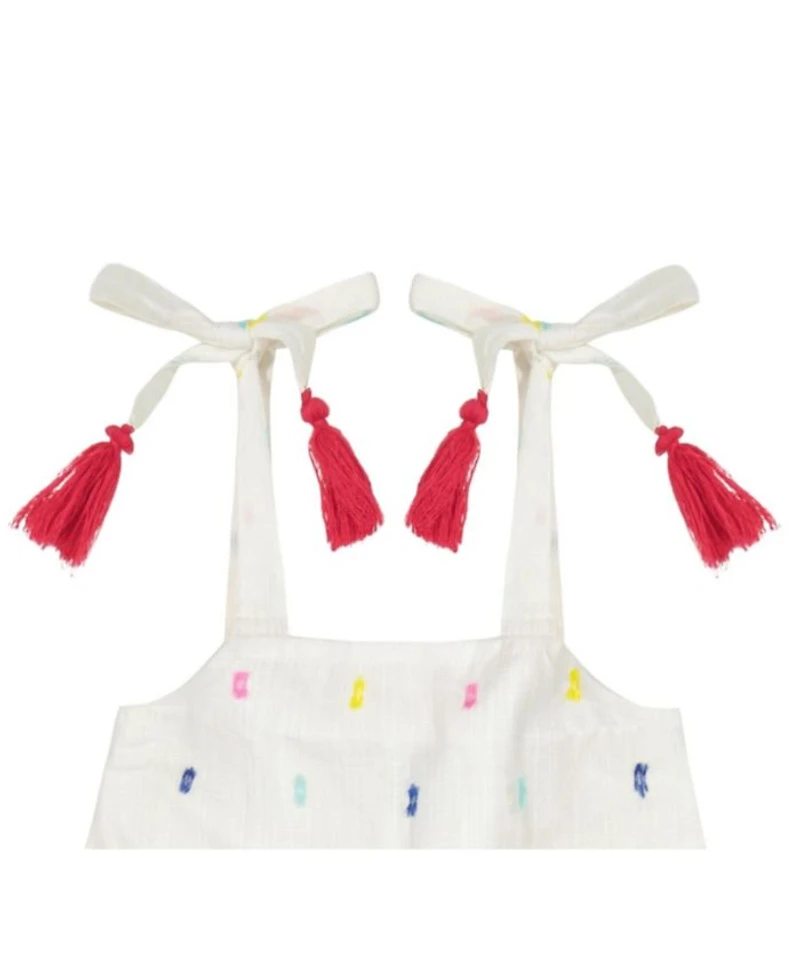 Girls' Bella Shoulder Tie Confetti Swiss Dot Sundress - Little Kid, Big Kid