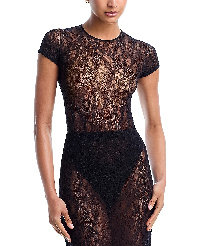 Wardrobe. nyc Lace Cap Sleeve Bodysuit