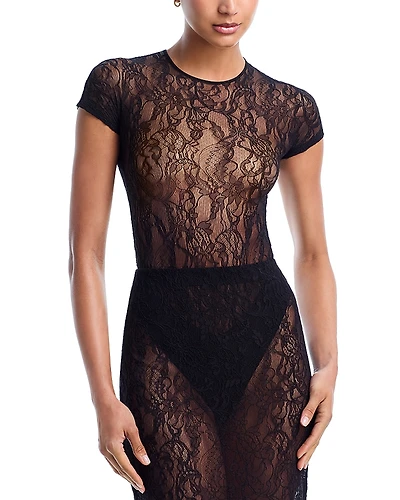 Wardrobe. nyc Lace Cap Sleeve Bodysuit