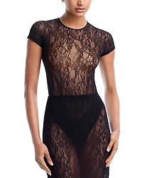 Wardrobe. nyc Lace Cap Sleeve Bodysuit