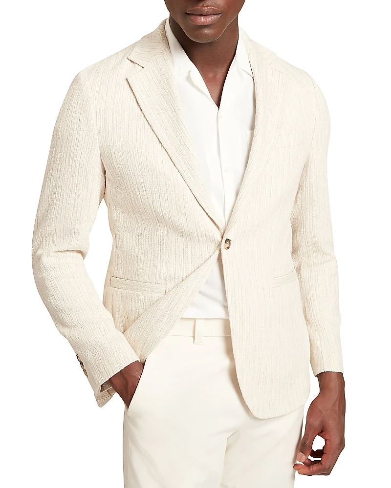 Ted Baker Rusticj Regular Fit Textured Boucle Cotton Blend Blazer