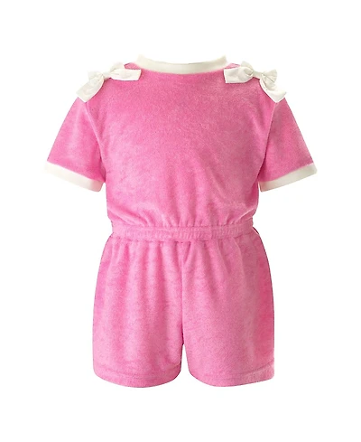 Rachel Riley Girls' Bow Towelling Playsuit - Little Kid, Big Kid