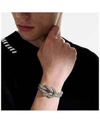 Sterling Silver Classic Chain Love Knot Woven Link Bracelet