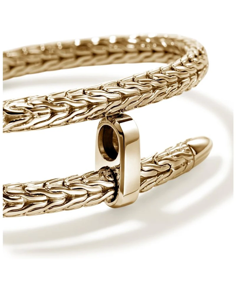 14K Yellow Gold Spear Flex Cuff Bypass Bracelet