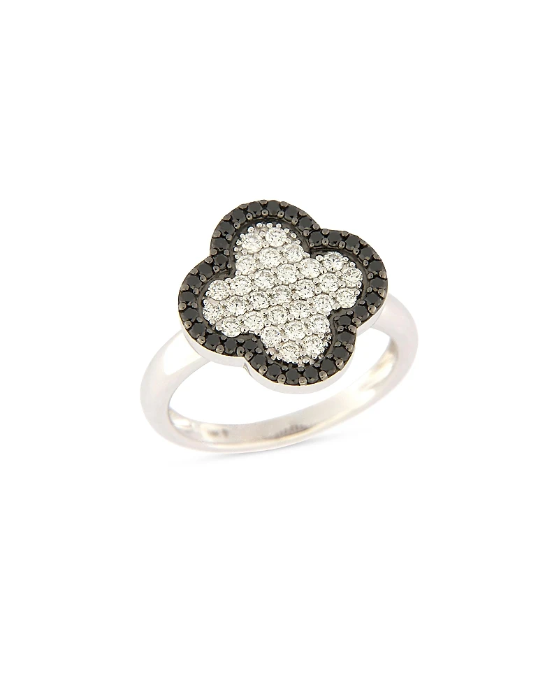 Bloomingdale's Fine Collection Black & White Diamond Pave Clover Ring