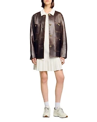 Polo Collar Pleated Mini Dress