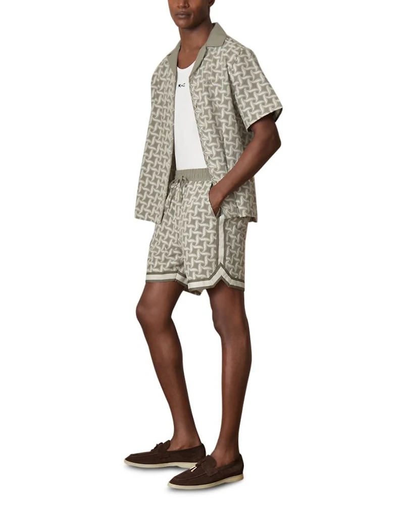 Embroidered Drawstring 7.3" Shorts