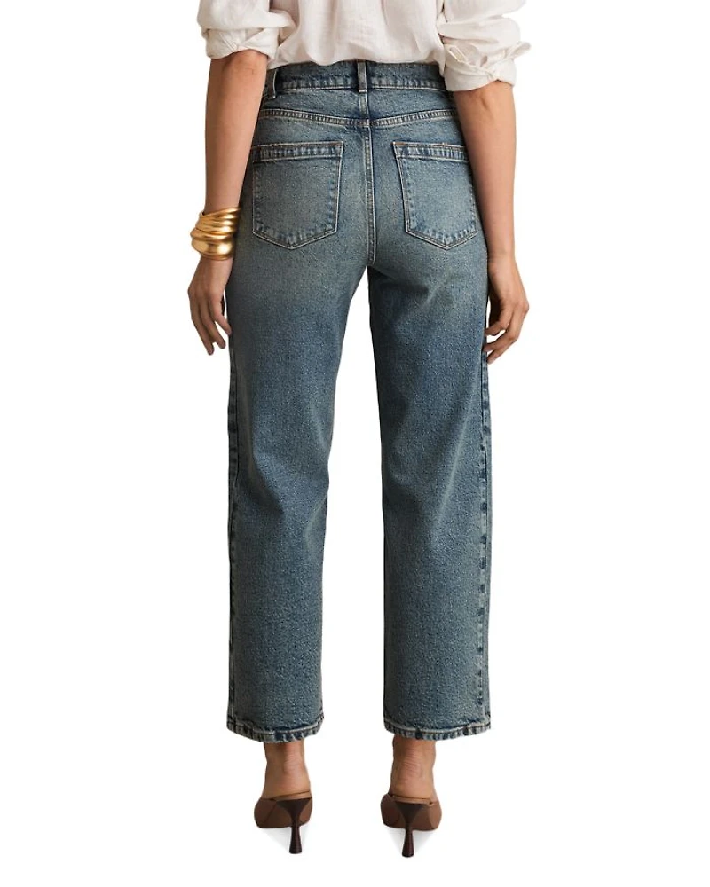 Molly Barrel Leg Jeans Mid Blue