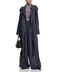 Double Pleat Wide Leg Belted Pants