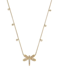 Bloomingdale's Fine Collection Diamond Droplet & Dragonfly Pendant Necklace