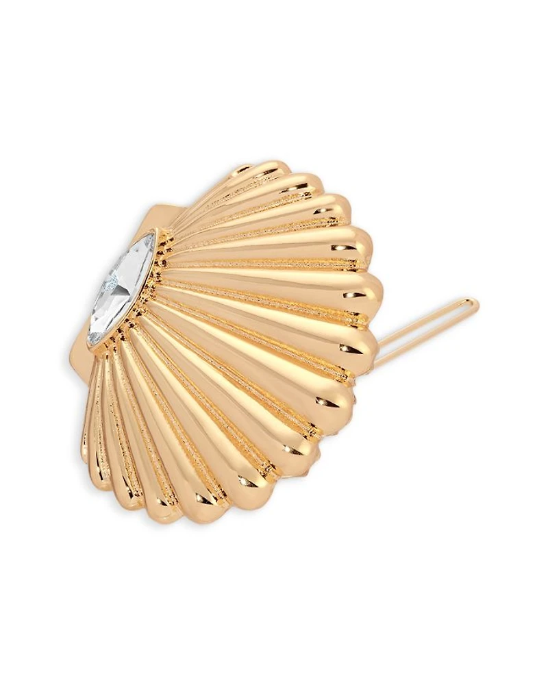 Santorini Cubic Zirconia Shell Hair Barrette