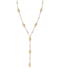 Ettika Baguette Crystal Oval Dome Lariat Necklace, 14.5-19.5