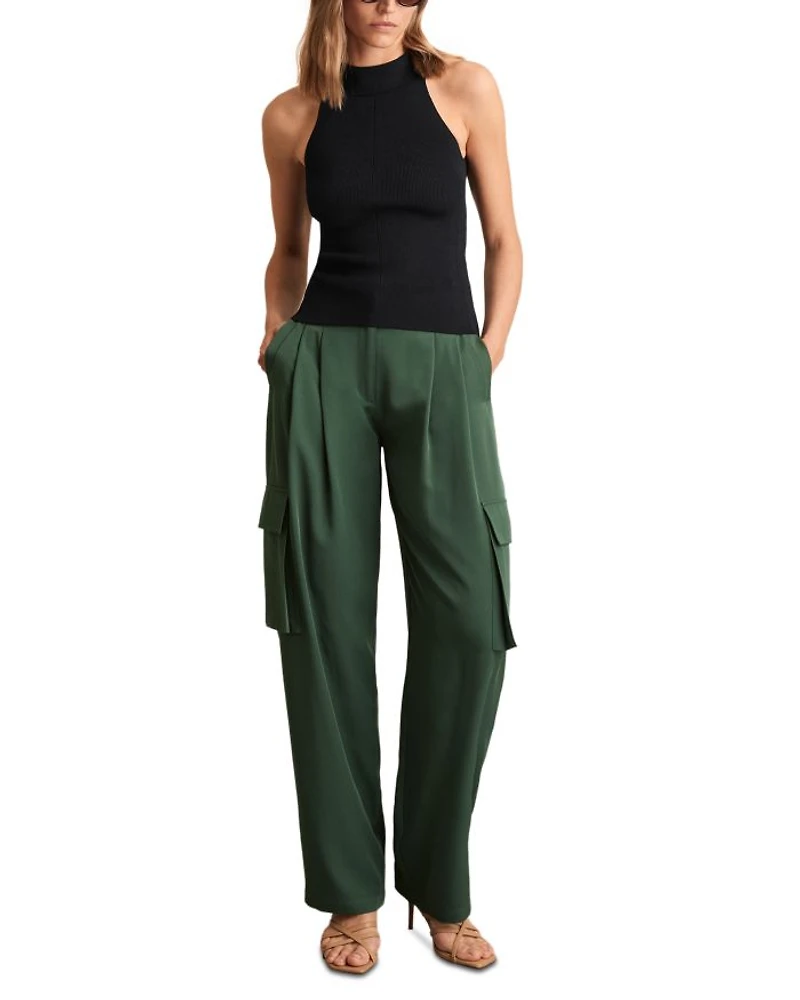 Orla Wide Leg Pleated Cargo Trousers