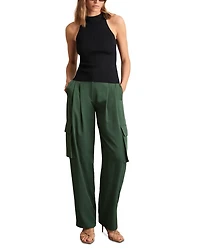 Orla Wide Leg Pleated Cargo Trousers