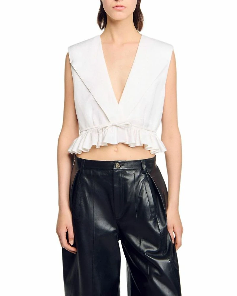 Ruffled Cropped Top