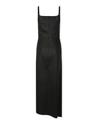 Leather Draped Asymmetric Dress