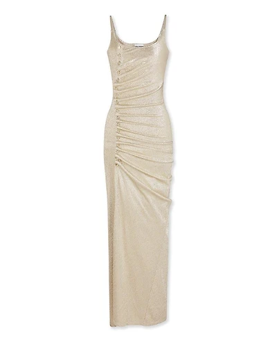 Rabanne Gathered Lurex Maxi Dress