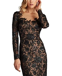 Senoia Sequin Embroidered Illusion Dress