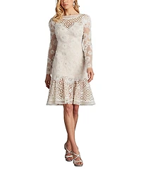 Tadashi Shoji Idly Embroidered Illusion Dress