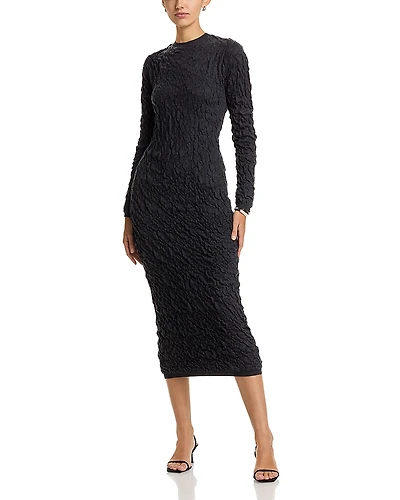 Fabiana Filippi Embossed Effect Wool Midi Dress