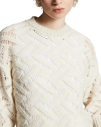 Textured Three Quarter Sleeve Sweater