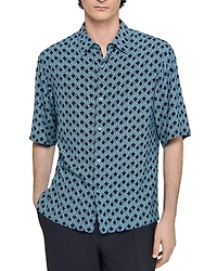 Sandro Printed Short Sleeve Shirt