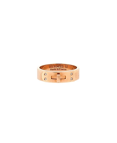 Pre-Owned HERMES Pm Kelly Ring 18K Rose Gold with Diamonds
