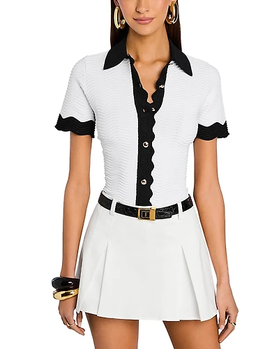 Retrofete Lyric Contrast Trim Knit Top