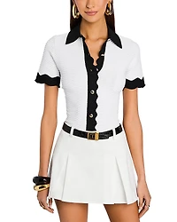 Retrofete Lyric Contrast Trim Knit Top