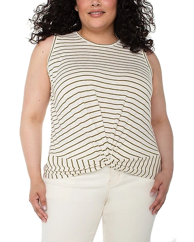 Liverpool Los Angeles Plus Sleeveless Crewneck Twist Front Knit Top