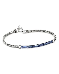 JH Essentials Sterling Silver Blue Sapphire Pavé Bracelet