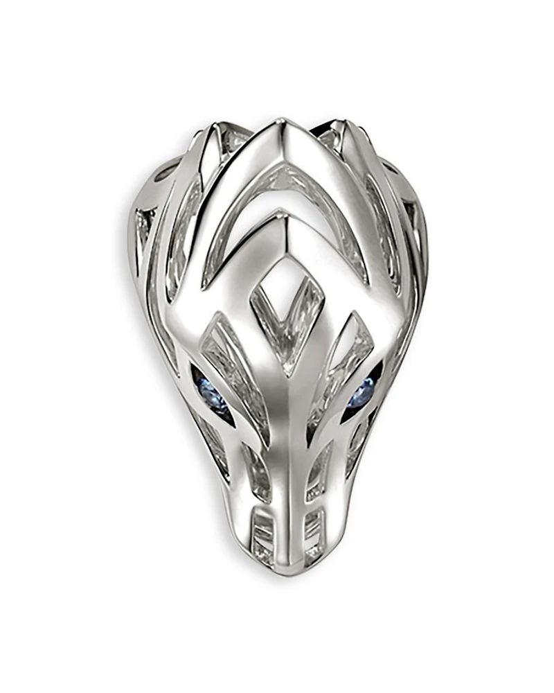 Sterling Silver Blue Sapphire Sapphire Naga Saddle Ring