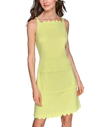 Scallop Trim Scuba Mini Dress